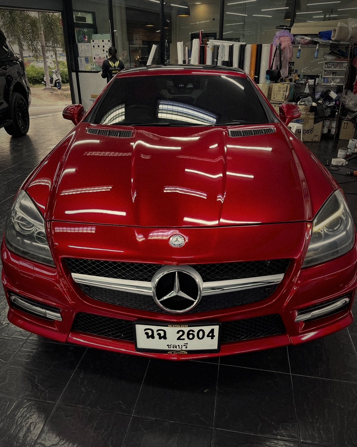 Mercedes-Benz SLK in candy red with high gloss finish